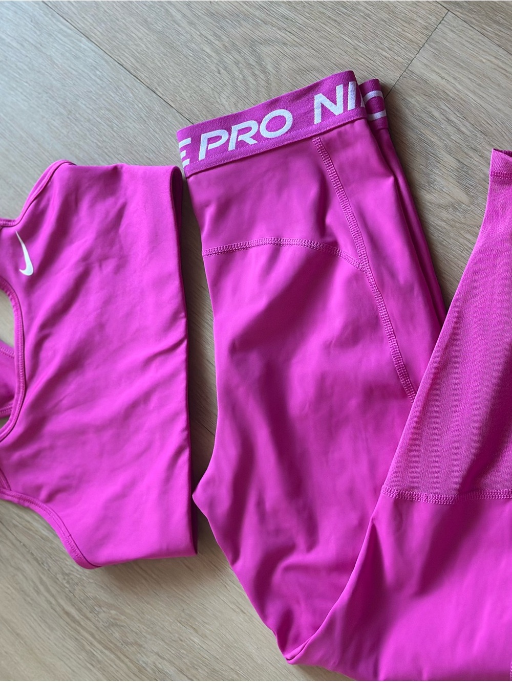 Nike Pink Pro Athletic Leggings & Sports Bra